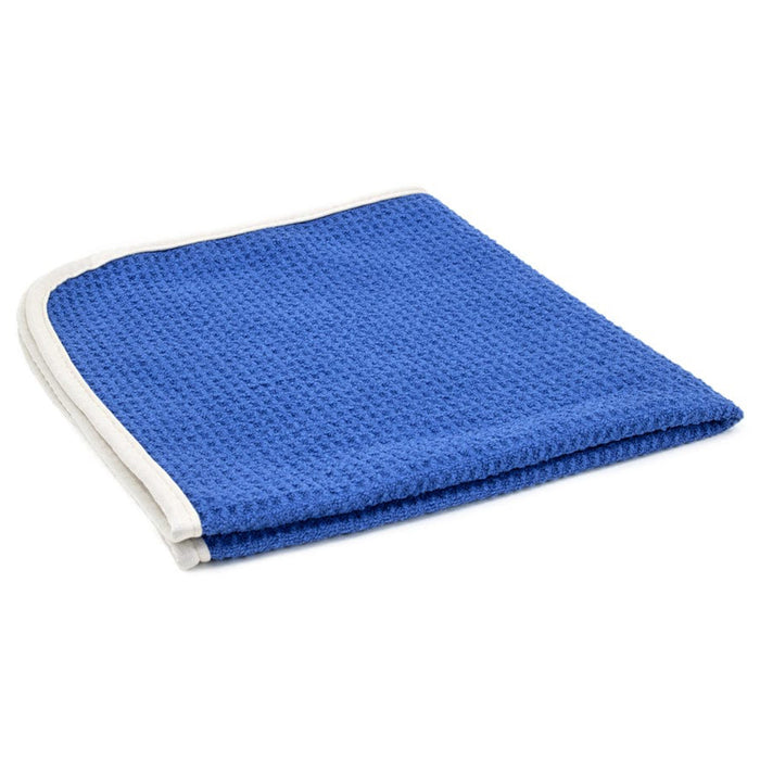 Autofiber [No Streak Freak] Waffle Weave Microfiber Glass Towel, 400 GSM, 16" x 16" - Navy Blue (3 Pack)