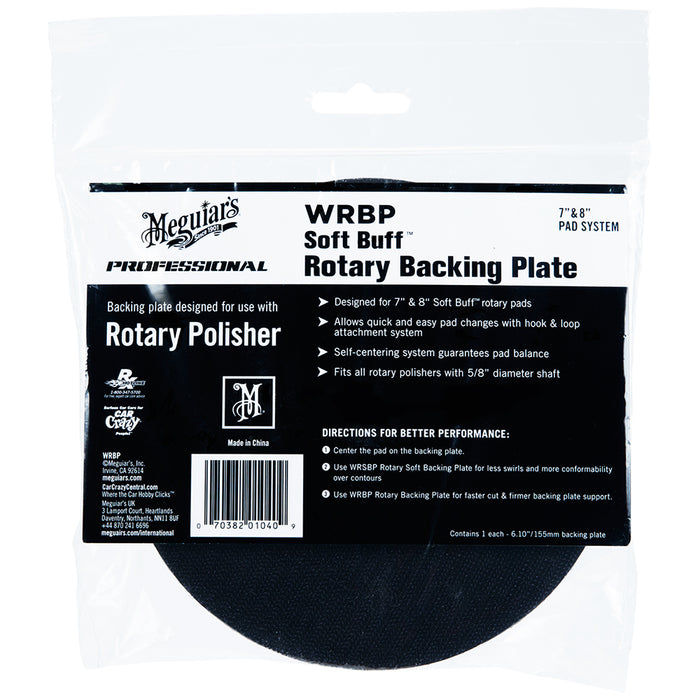 Meguiar's Soft Buff Rotary Backing Plate, WRBP - 6.10" (fits 8-inch pads)