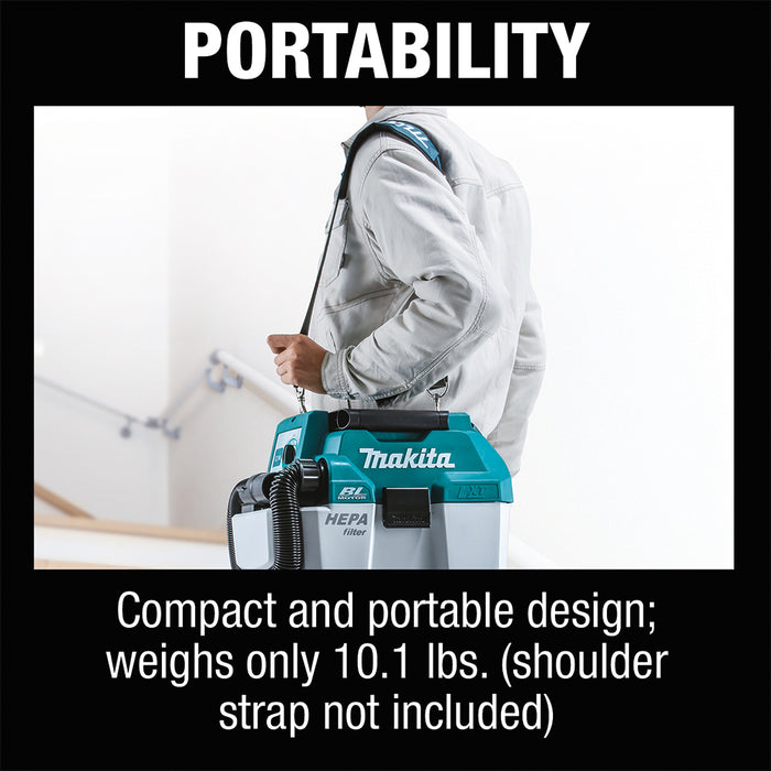 Makita 18V LXT Brushless 2 Gal. HEPA Filter Portable Wet/Dry Dust Extractor/Vacuum Kit