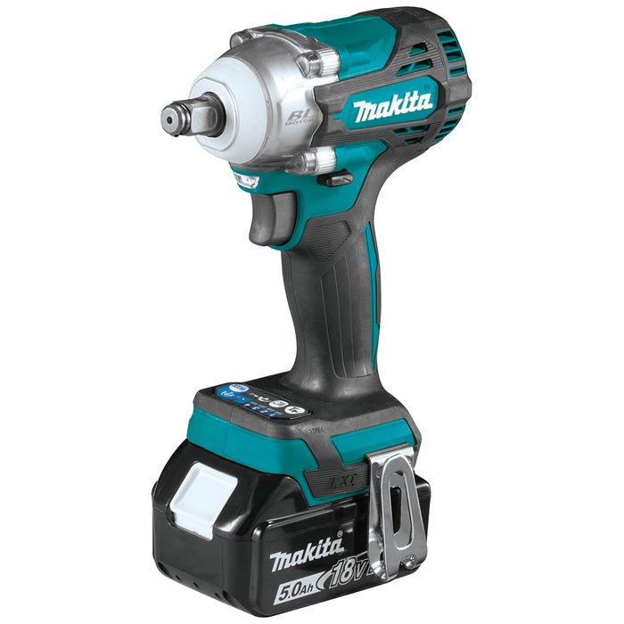 Makita 18V LXT Lithium-Ion Brushless Cordless 4-Speed 1/2 in. sq. Drive Impact Wrench Kit with Friction Ring Anvil (5.0Ah)
