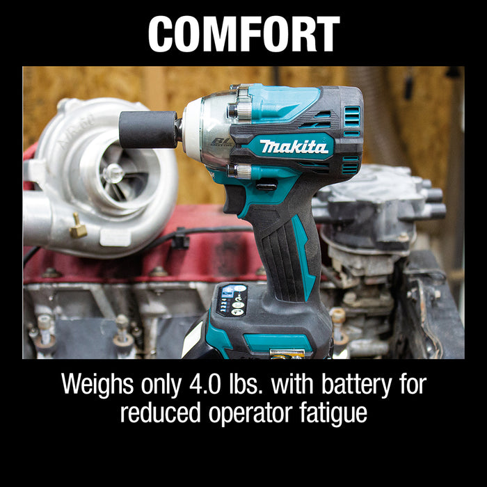 Makita 18V LXT Lithium-Ion Brushless Cordless 4-Speed 1/2 in. sq. Drive Impact Wrench Kit with Friction Ring Anvil (5.0Ah)