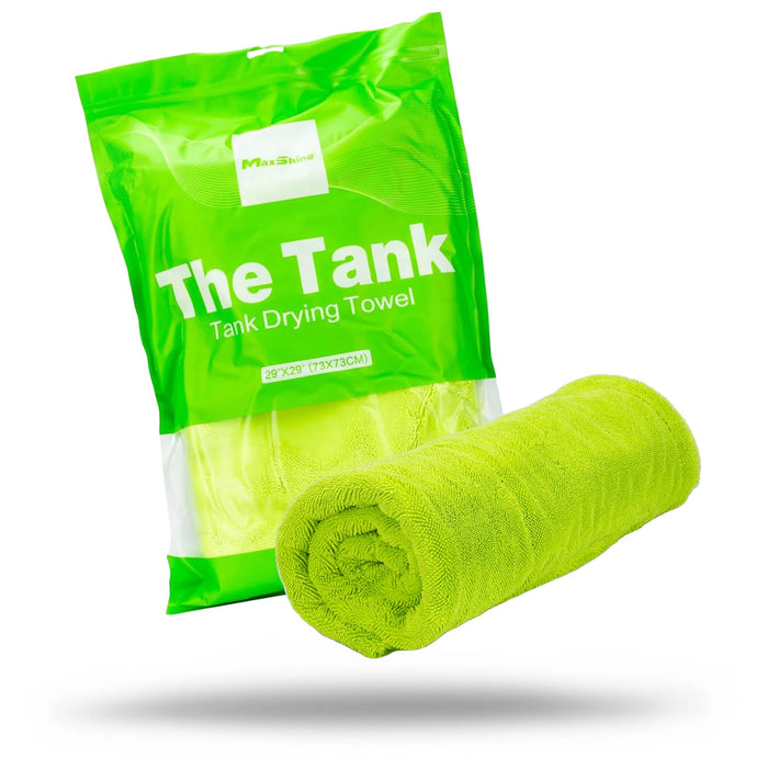 MaxShine "The Tank" Duo Twisted Loop Drying Towel, 1600GSM, 29" x 29" - Brilliant Green