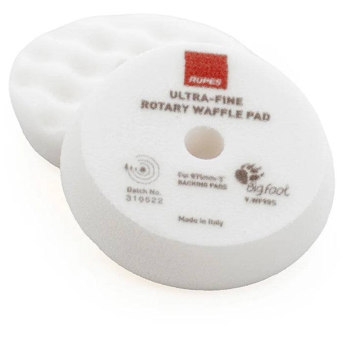 RUPES Rotary Waffle Ultra-Fine Foam Polishing Pad, 9.WF90S - 3", White