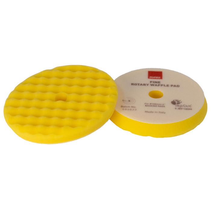RUPES Rotary Waffle Fine Foam Polishing Pad, 9.WF180M - 6", Yellow
