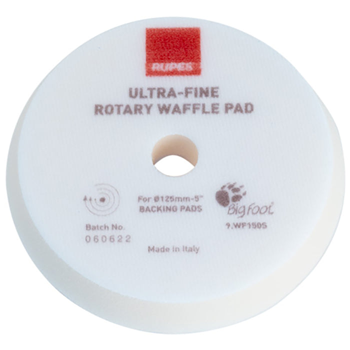 RUPES Rotary Waffle Ultra-Fine Foam Polishing Pad, 9.WF150S - 5", White