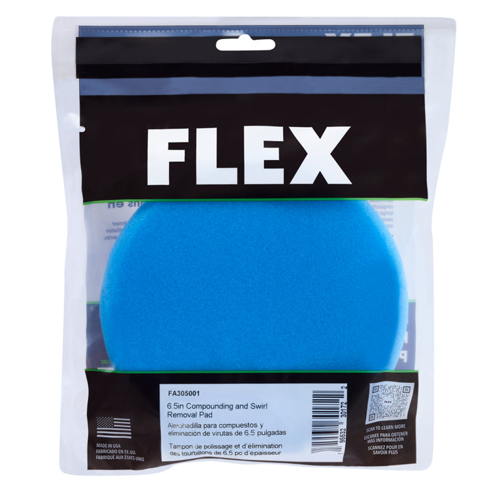 FLEX Foam Compounding and Swirl Removal Pad - 6.5", Blue