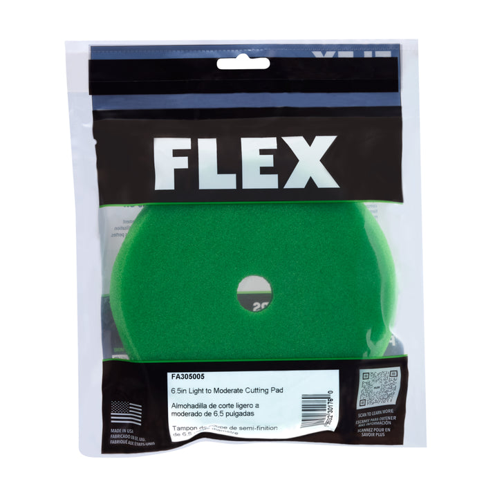 FLEX Foam Light/Moderate Cutting Pad - 6.5", Green