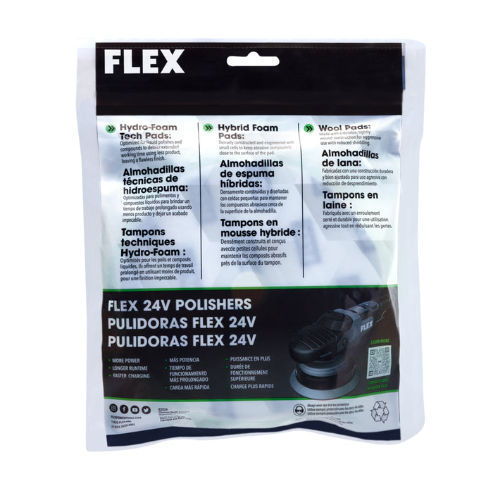 FLEX Foam Light/Moderate Cutting Pad - 6.5", Green