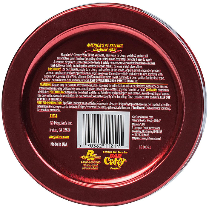 Meguiar's Cleaner Wax, A1214 - 11 oz. paste