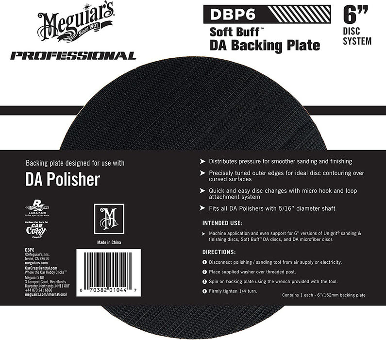 Meguiar's Soft Buff Backing Plate for Orbital/DA Polishers, DBP6 - 6"