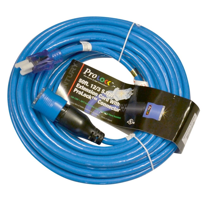 Century D14412050bl 50' 12/3 Blue Extension Cord