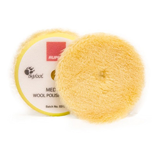 Rupes Wool Polishing Pad, Yellow/Medium - 145mm (5 inch backing)