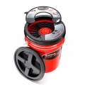 Grit Guard Dual Bucket Washing System, Black/Red