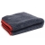 Autofiber Duo-Plush 600 Microfiber Towel - Gray w/ Red Silk Edges - 16" x 16"